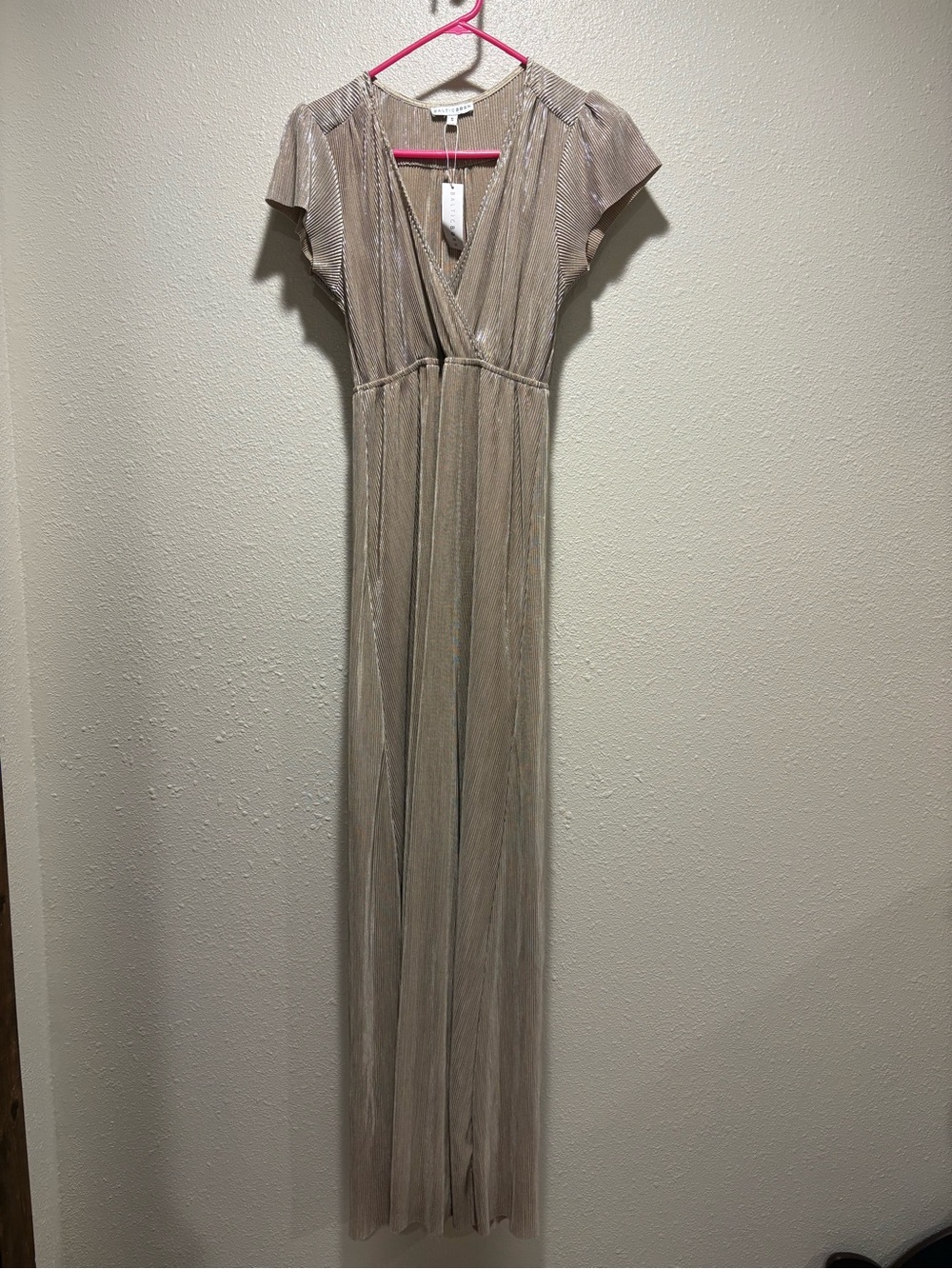 Baltic Born Metallic Champagne Maxi Gown